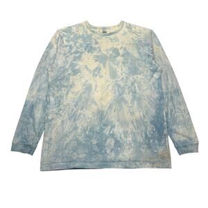 3Sixteen Garment Dyed Long Sleeve Pocket T Shirt Blue Tie Dye Men's XL
